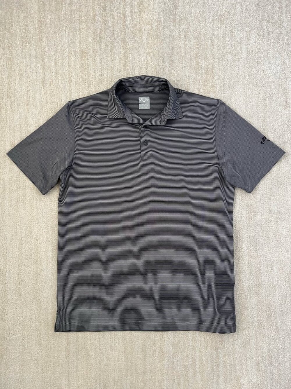 Callaway Opti-Dri Short Sleeve Striped Polo Shirt M